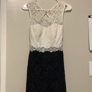 Black and white prom dress